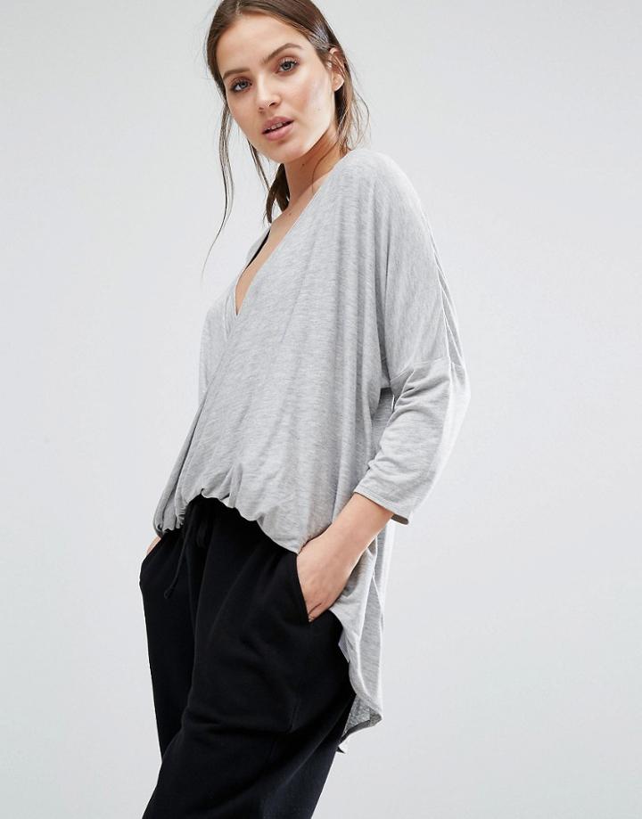 Y.a.s Lounge Knot Top - Gray