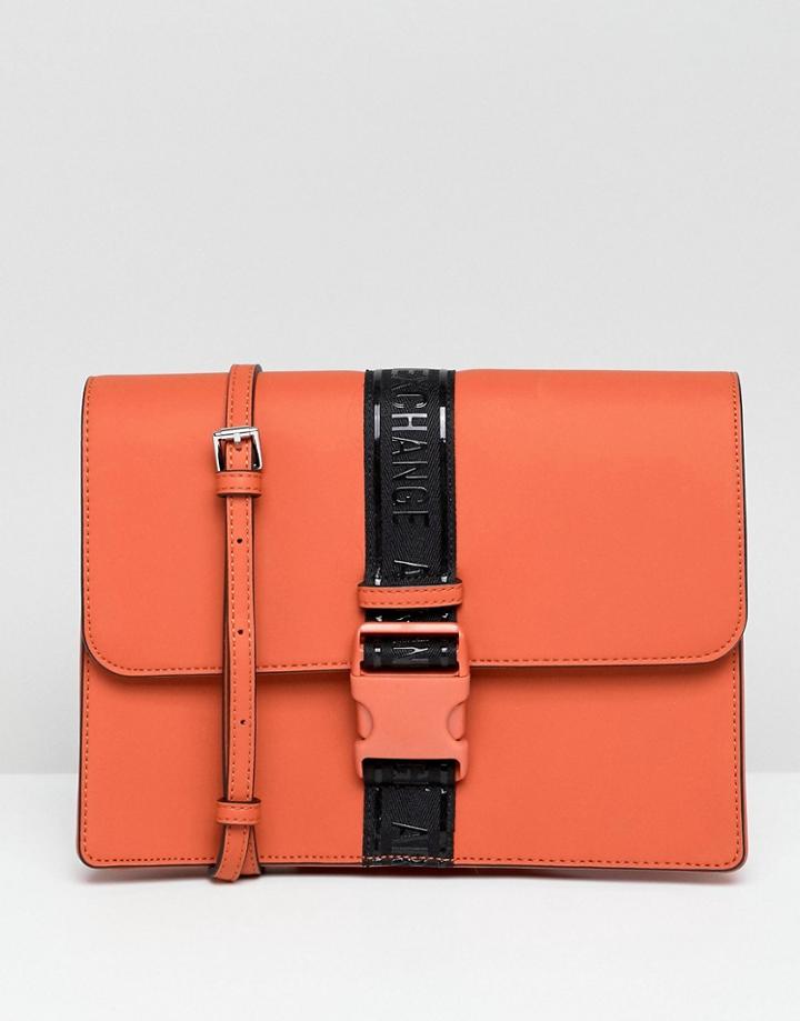 Armani Exchange Buckle Crossbody Bag - Orange