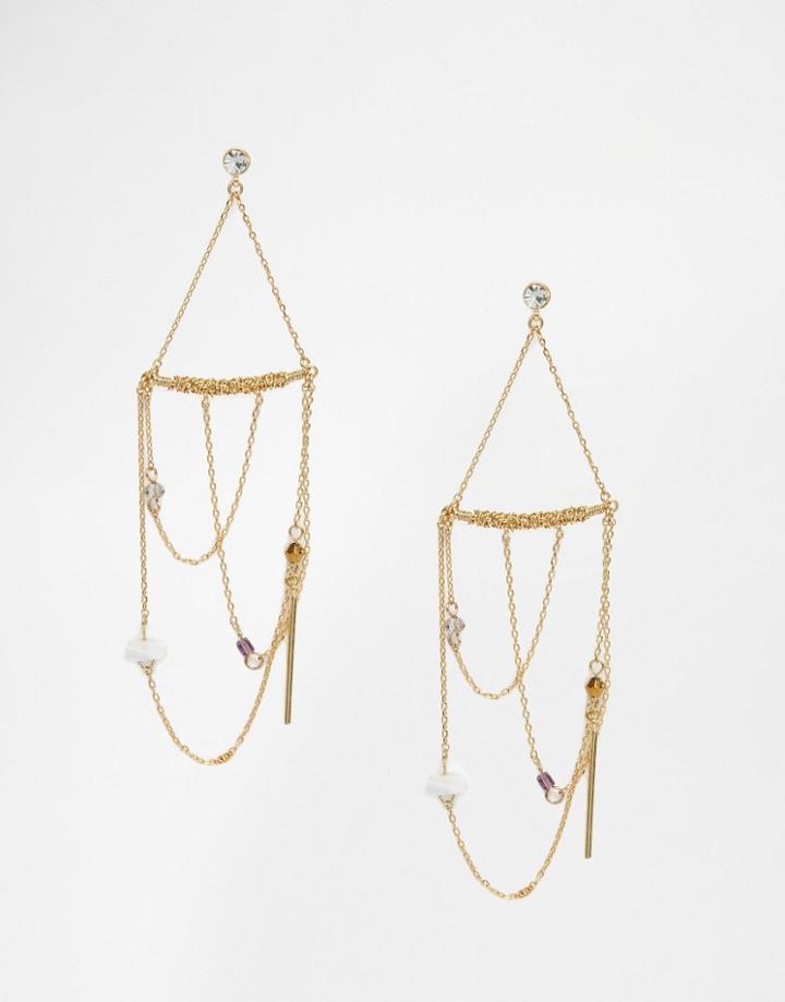Orelia Statement Draped Earrings - Gold