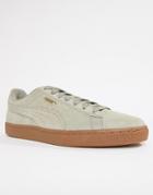 Puma Suede Gum Sole Sneakers In Gray 36534747 - Gray