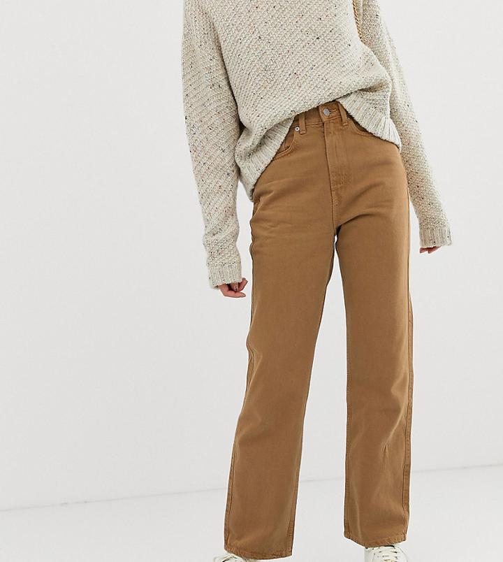 Weekday Row Slim Straight Jeans With Organic Cotton In Camel