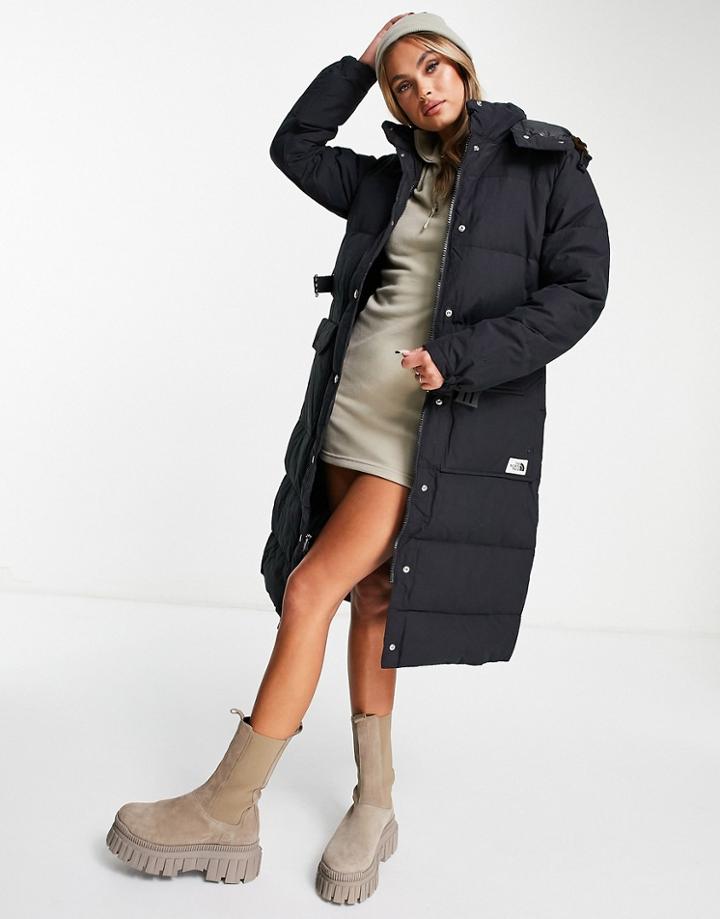 The North Face Sierra Down Long Parka Jacket In Black