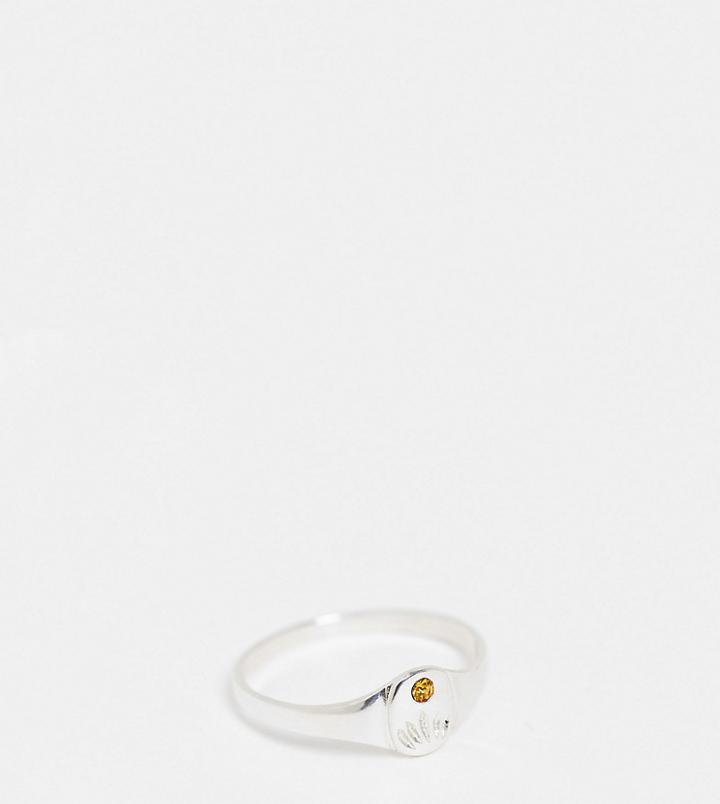 Kingsley Ryan November Birthstone Ring In Sterling Silver With Topaz Crystal