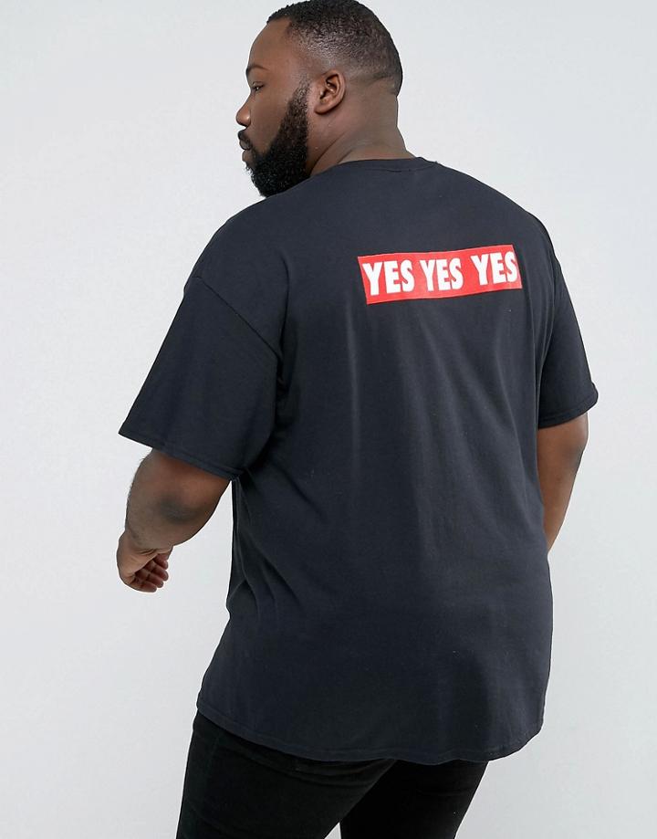 New Love Club Plus Yes Back Print T-shirt - Black