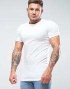 Asos Design Longline Muscle T-shirt In White - White
