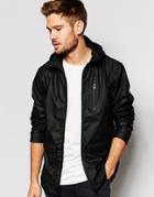 Blend Hooded Rain Jacket In Black - Black