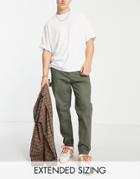 Asos Design Tapered Fit Chinos In Washed Green