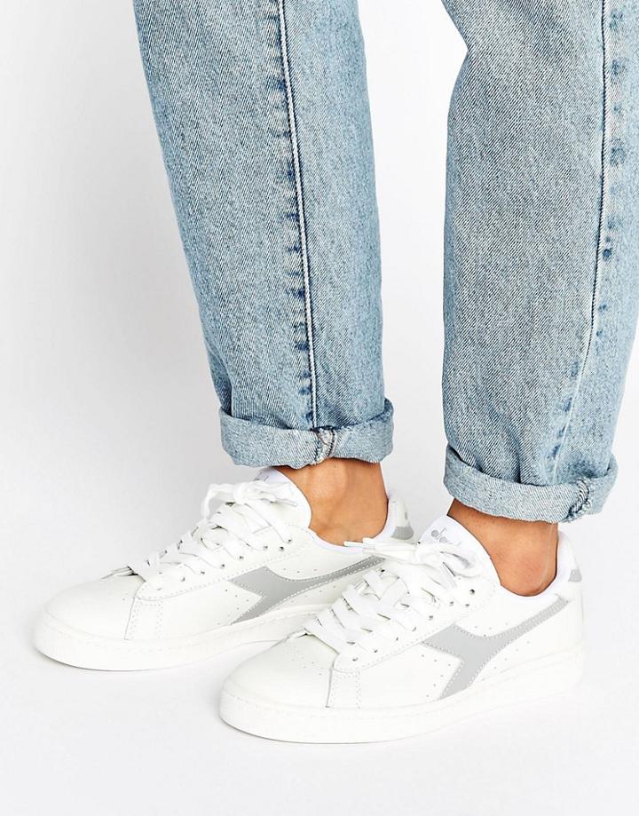 Diadora Game Low Sneakers In White & Gray - White