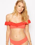 Maaji Bittersweet Gypsy Ruffle Detail Bikini Top - Coral