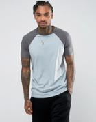 Asos T-shirt With Contrast Raglan - Gray