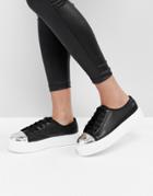 Asos Dillan Lace Up Toe Cap Sneakers - Black