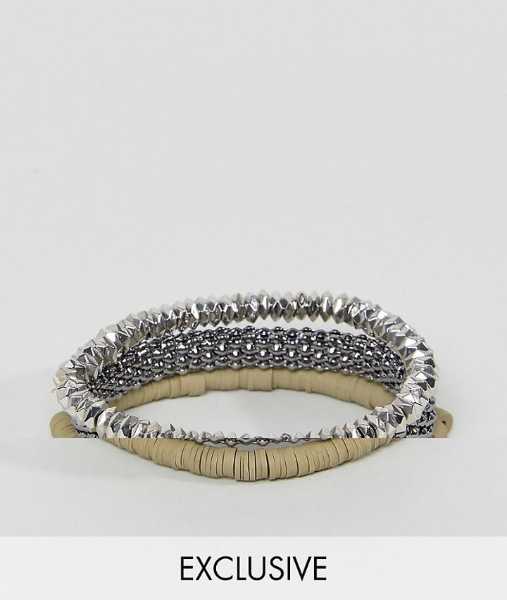 Designb Green Woven & Beaded Bracelet Exclusive To Asos - Green
