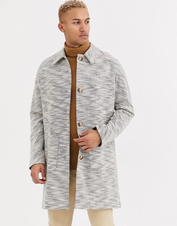 Hermano Overcoat In Textured Gray