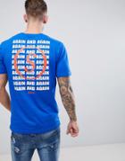 Only & Sons 'again' Repeat Back T-shirt - Blue