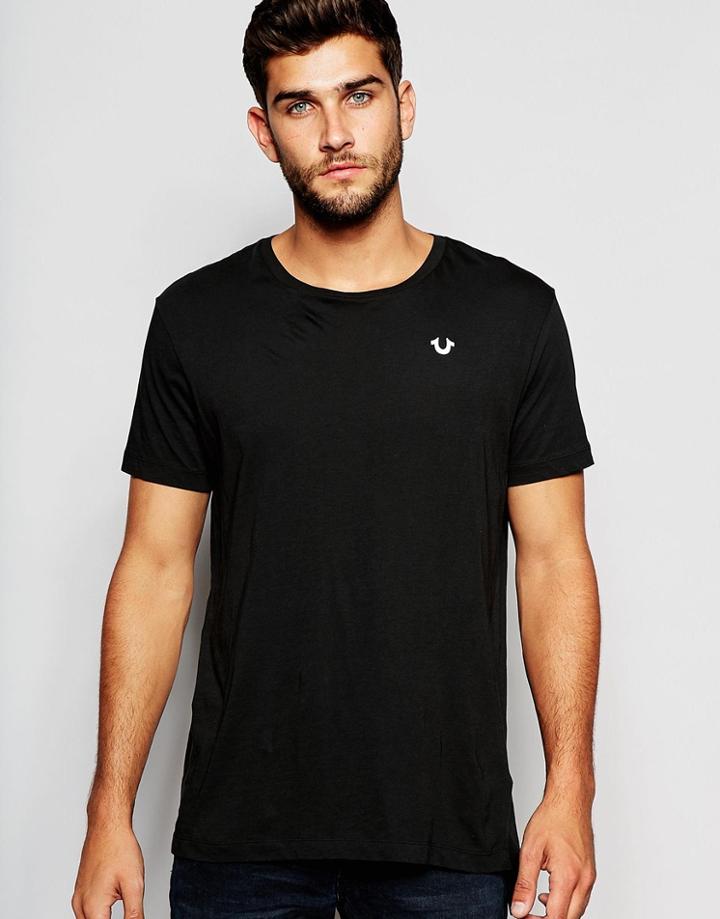 True Religion Longline Logo T-shirt - Jet Black