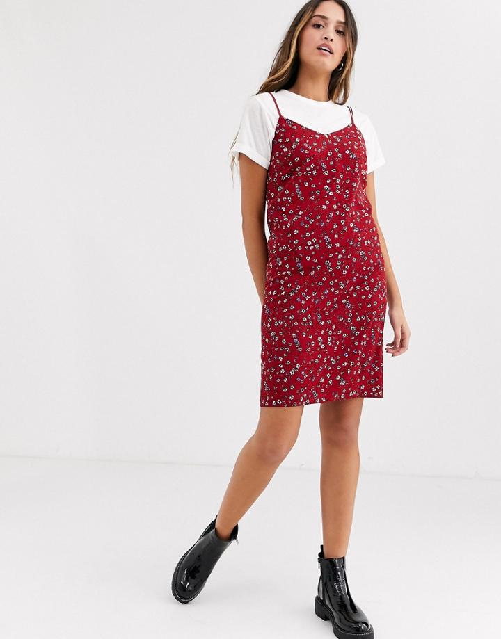 Daisy Street 90's Cami Mini Dress In Vintage Floral-red