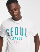 Only & Sons T-shirt With Seoul Print In White