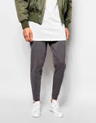 Selected Homme Luxe Jersey Pants In Slim Fit - Charcoal