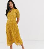 Y.a.s Petite Floral Midi Dress With Neck Detail