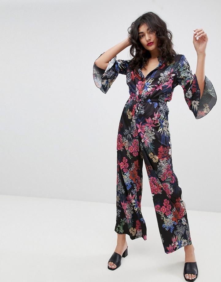 Rd & Koko Floral Shirted Jumpsuit - Multi
