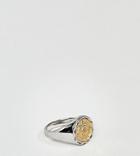 Serge Denimes Compass Ring In Solid Silver With 14k Gold Plating - Silver