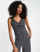 Extro & Vert Fitted Vest In Herringbone Check - Part Of A Set-black