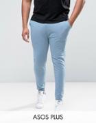 Asos Plus Super Skinny Joggers In Blue - Blue