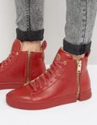 Diesel Nentish Zip Sneakers - Red