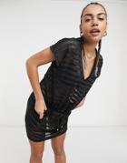 Ck Swim Mesh Beach Cover Up In Black