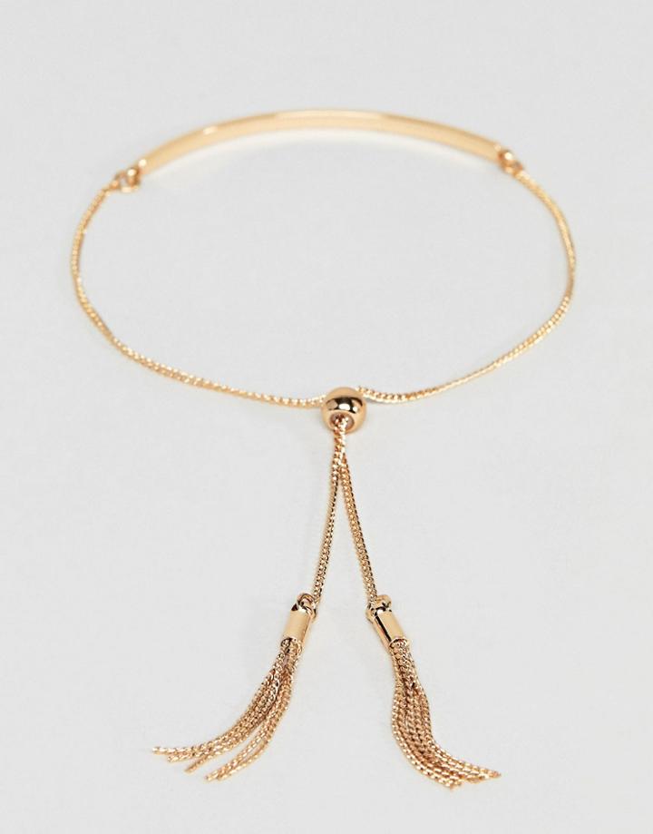 Asos Design Toggle Chain Metal Bar Bracelet - Gold