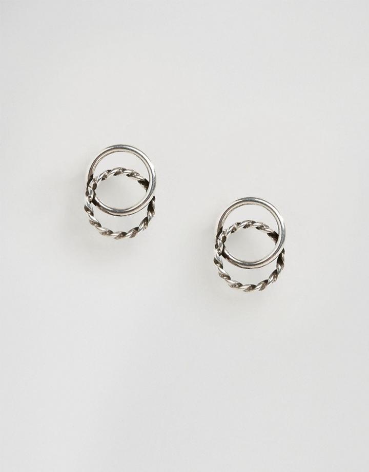 Kingsley Ryan Double Circle Stud Earrings - Silver
