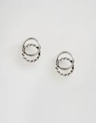 Kingsley Ryan Double Circle Stud Earrings - Silver