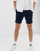Selected Homme Chino Shorts In Organic Cotton-navy