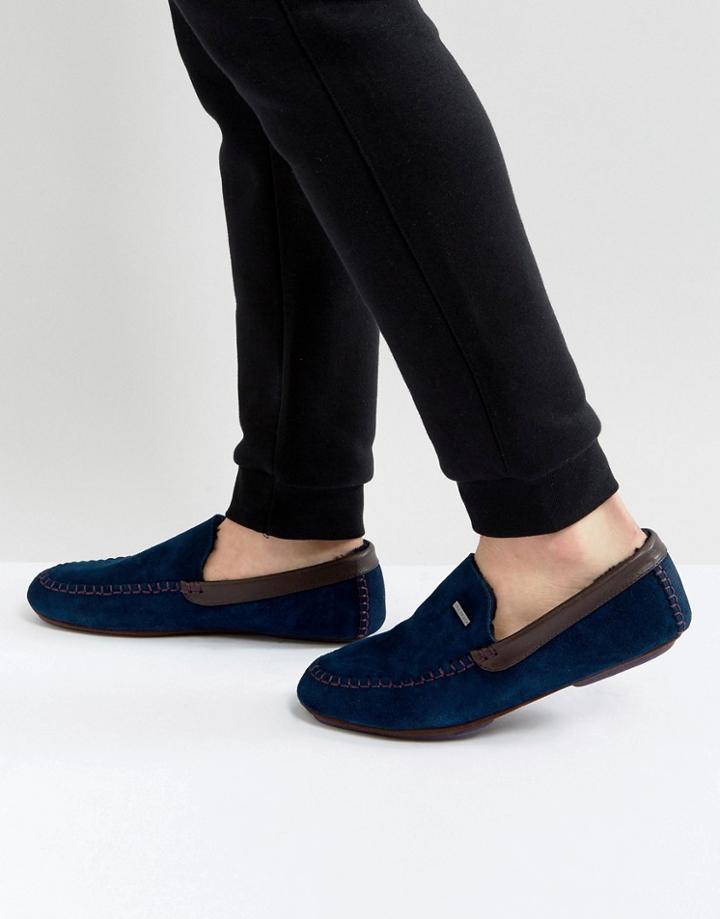 Ted Baker Morris Moccasin Slippers - Navy