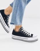 Converse Black Chuck Taylor Ox All Star Platform Layer Sneakers
