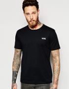 Wood Wood T-shirt With Ww Chest Logo In Black - Blac