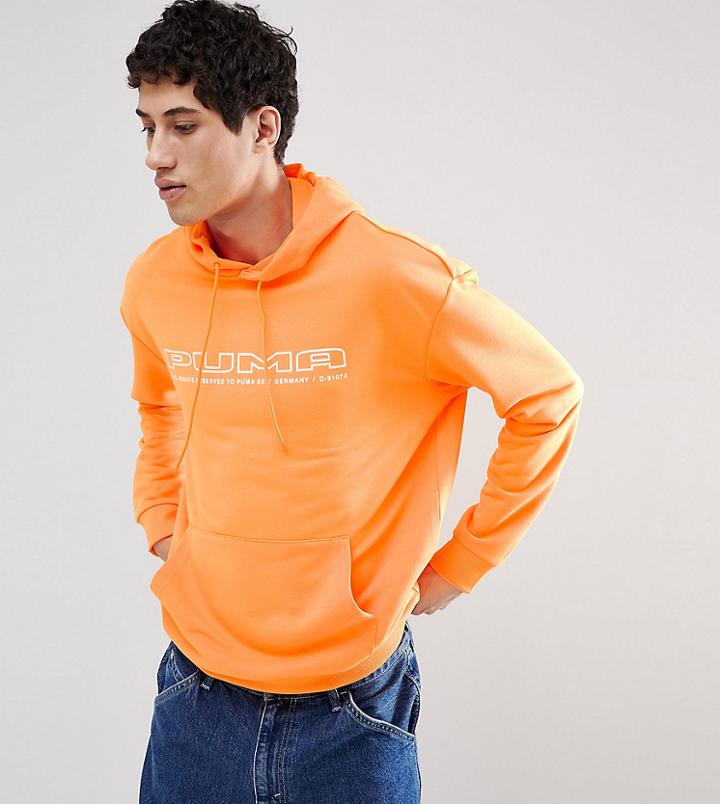 Puma Pullover Hoodie In Orange Exclusive To Asos - Orange