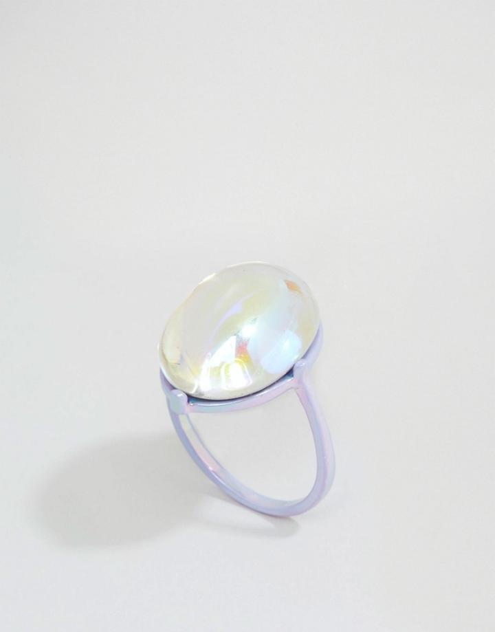 Me & Zena Oval Stone Cocktail Ring - Lilac