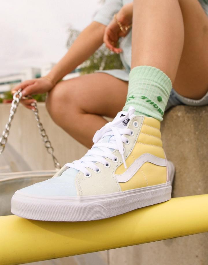 Vans Sk8-hi Sneakers In Pastel Color Block-multi
