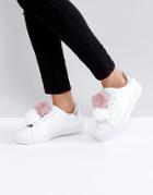 Truffle Collection Pompom Sneaker - White