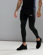 Muscle Monkey Skinny Shorts In Black With Mesh Panel - Black
