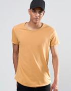 Esprit Longline T-shirt With Raw Edges - Beige 270