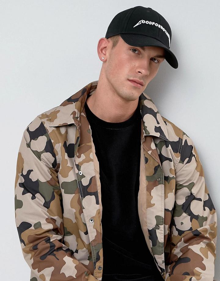 Good For Nothing Baseball Cap In Black With Logo - Black