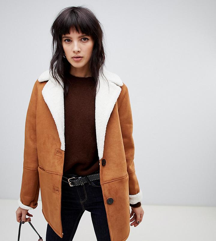 Stradivarius Aviator Jacket With Contrast Lining