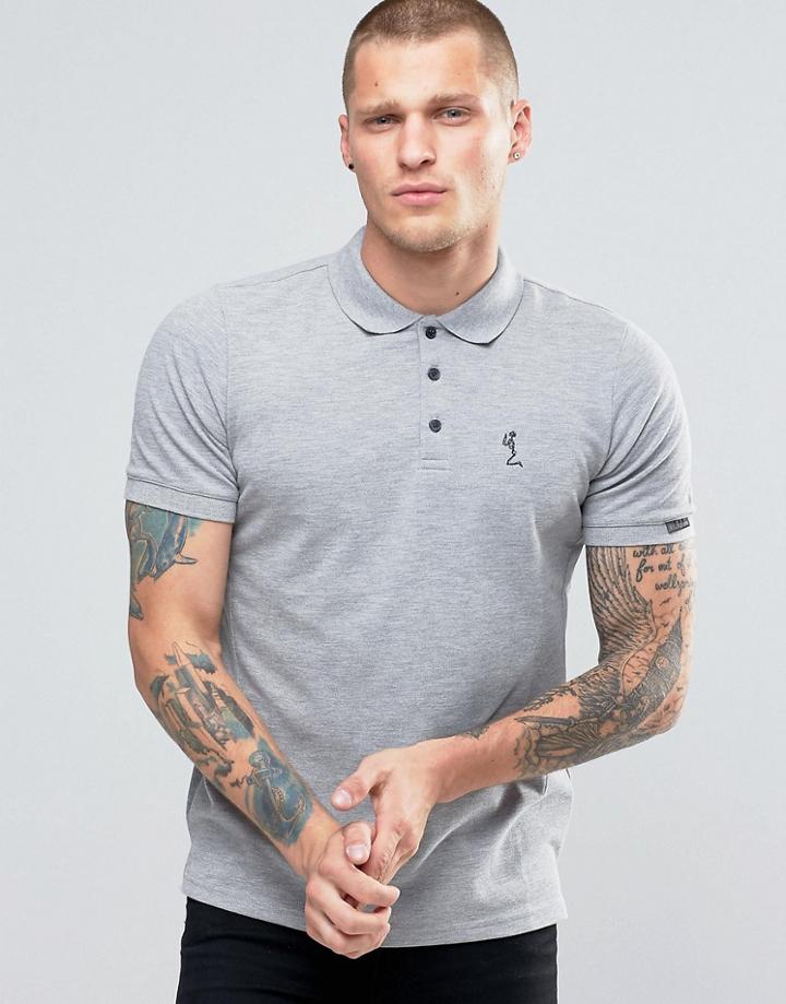 Religion Short Sleeve Pique Polo - Gray