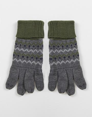 Boardmans Patterned Gloves-grey