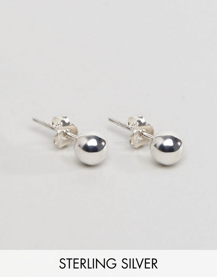 Designb Ball Stud Earrings In Sterling Silver Exclusive To Asos - Silver