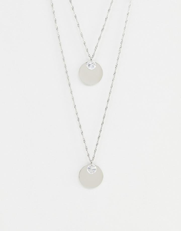 Miss Selfridge Multirow Necklace - Silver