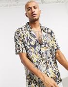 Bershka Printed Shirt In Beige-neutral