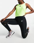 Nike Air Running Dri-fit 7/8 Leggings In Black